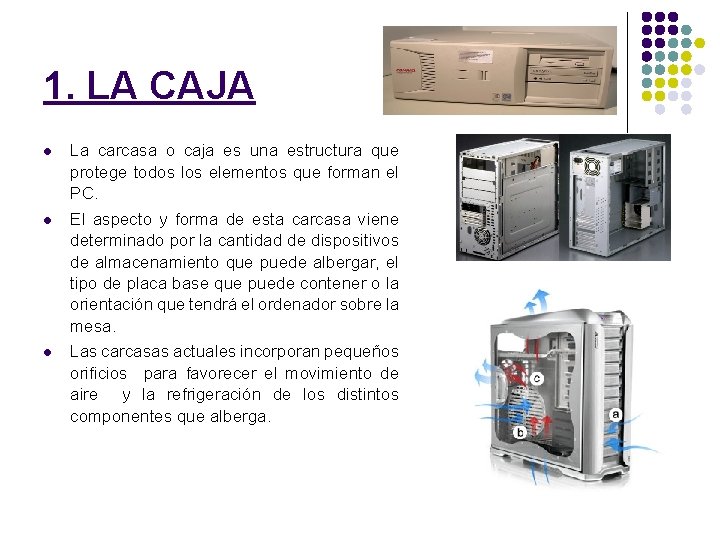 1. LA CAJA l La carcasa o caja es una estructura que protege todos