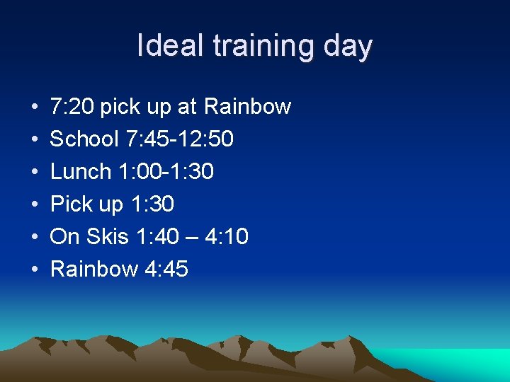 Ideal training day • • • 7: 20 pick up at Rainbow School 7: