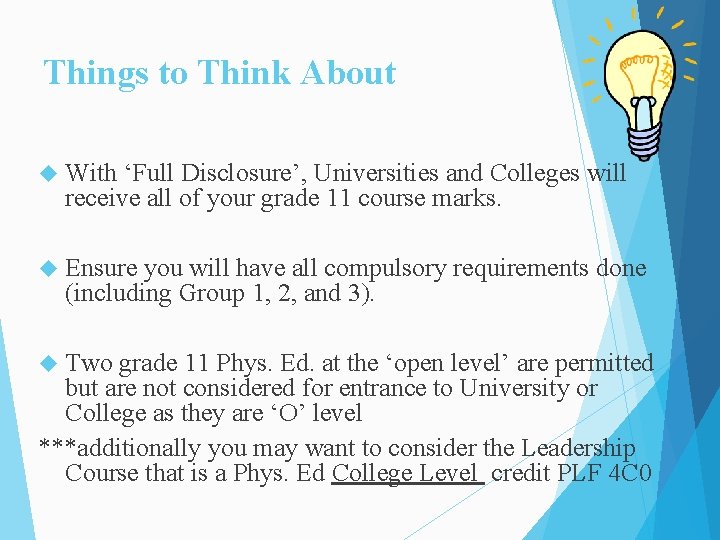 Things to Think About With ‘Full Disclosure’, Universities and Colleges will receive all of