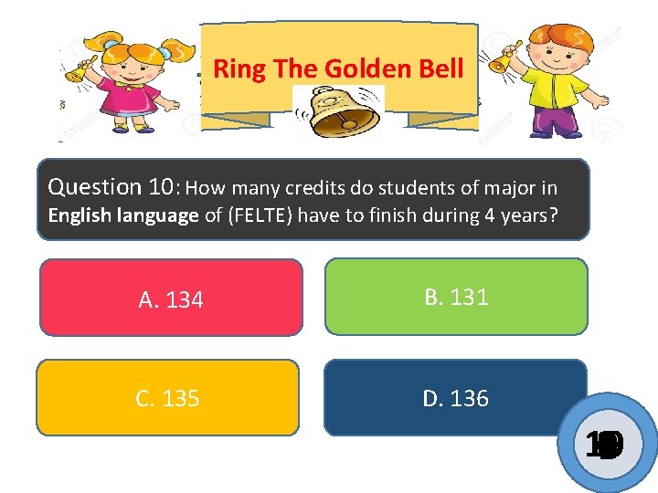 Ring The Golden Bell Question 10: How many credits do students of major in Ring The Golden Bell Question 10: How many credits do students of major in