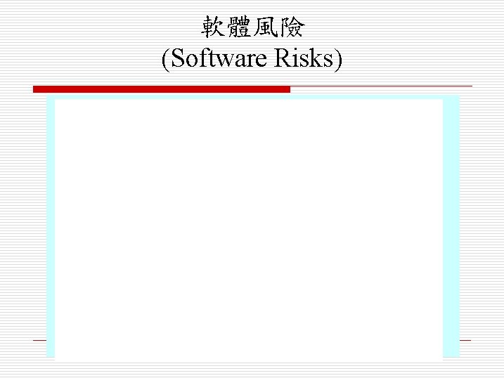 軟體風險 (Software Risks) 