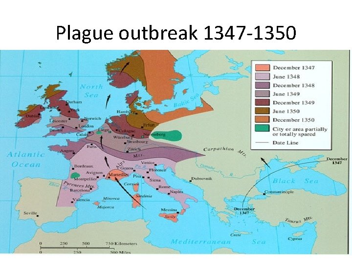 Plague outbreak 1347 -1350 