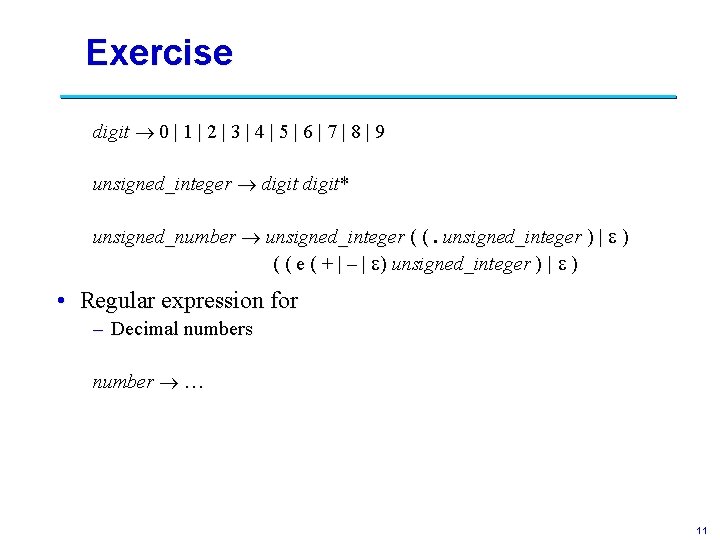 Exercise digit 0 | 1 | 2 | 3 | 4 | 5 |