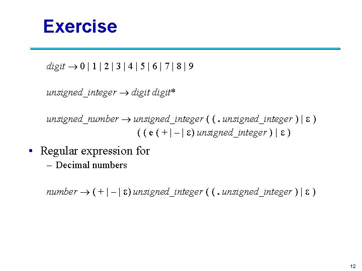 Exercise digit 0 | 1 | 2 | 3 | 4 | 5 |