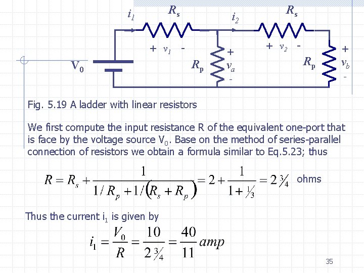 Rs i 1 i 2 + v 1 - V 0 + Rp va