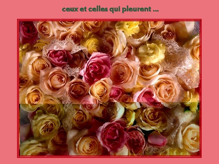 ceux et celles qui pleurent … 