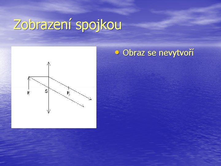 Zobrazení spojkou • Obraz se nevytvoří 