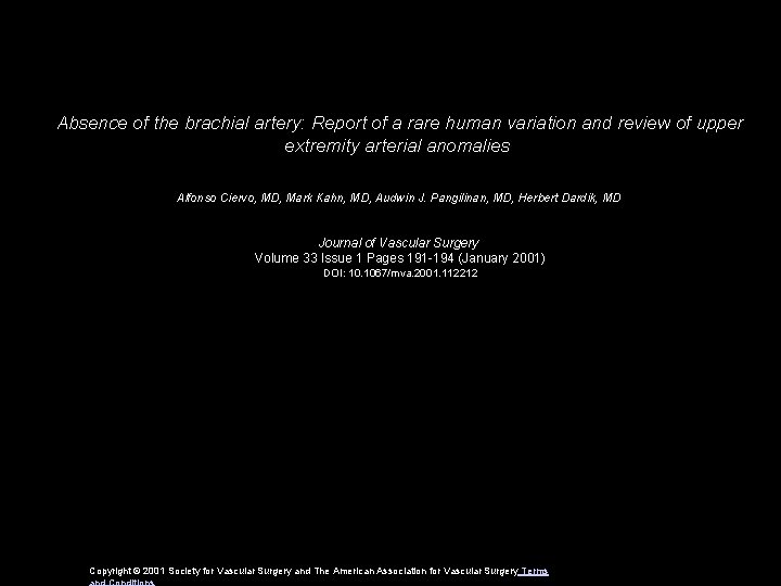 Absence of the brachial artery: Report of a rare human variation and review of