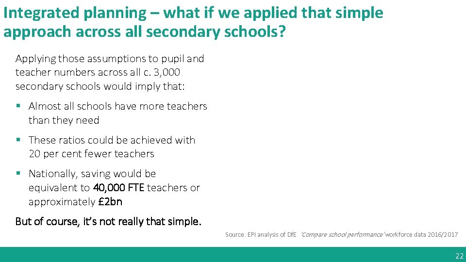 Integrated planning – what if we applied that simple approach across all secondary schools?