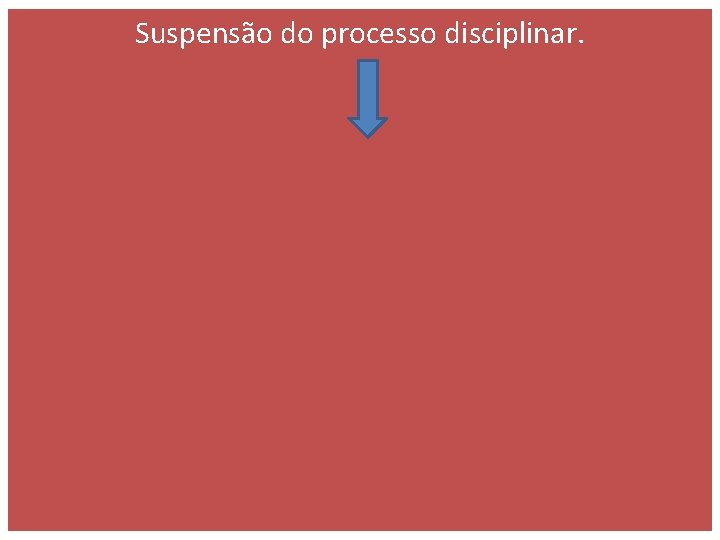 Suspensão do processo disciplinar. 