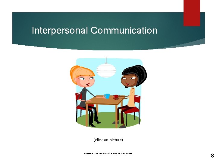 Interpersonal Communication 8 (click on picture) Copyright © Texas Education Agency, 2014. All rights