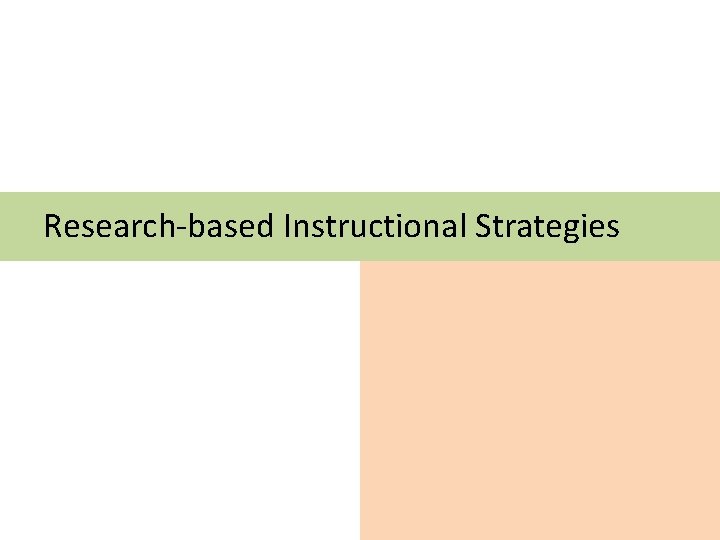Research-based Instructional Strategies 