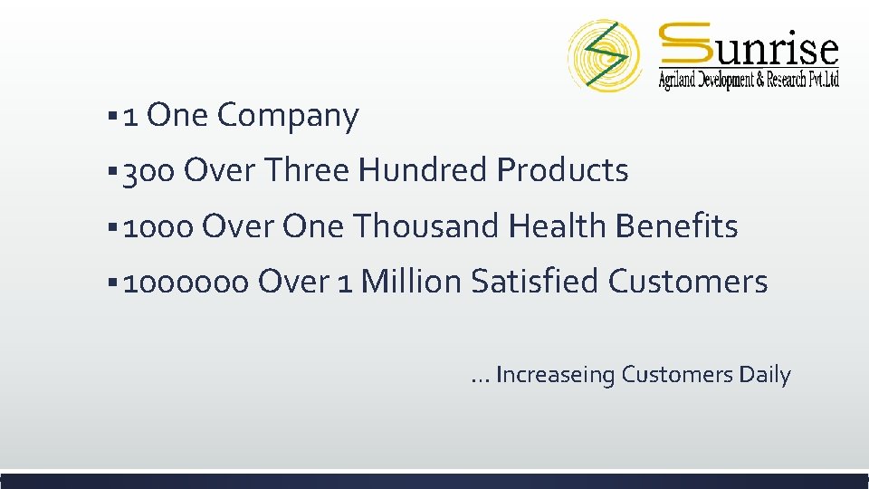 § 1 One Company § 300 Over Three Hundred Products § 1000 Over One