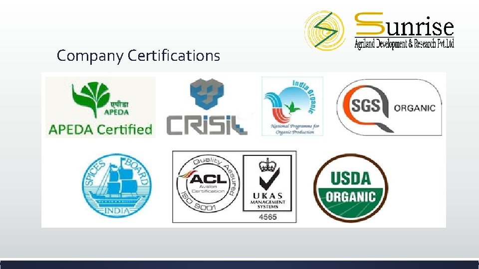 Company Certifications 