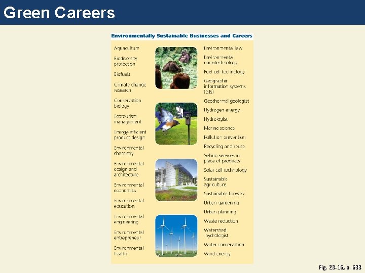 Green Careers Fig. 23 -16, p. 633 