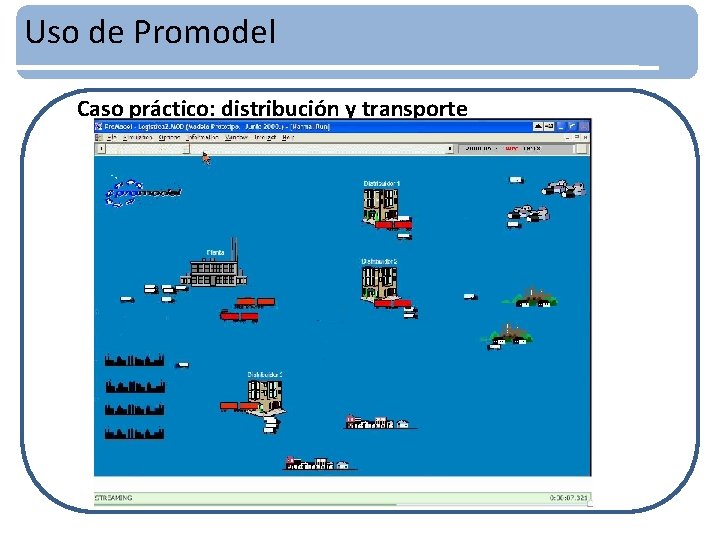 Uso de Promodel Caso práctico: distribución y transporte 