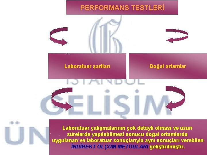 PERFORMANS TESTLERİ Laboratuar şartları Doğal ortamlar Laboratuar çalışmalarının çok detaylı olması ve uzun sürelerde PERFORMANS TESTLERİ Laboratuar şartları Doğal ortamlar Laboratuar çalışmalarının çok detaylı olması ve uzun sürelerde