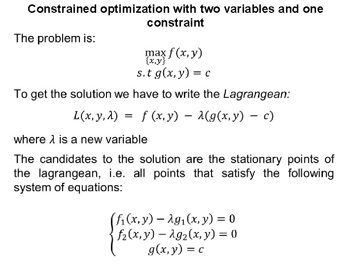 Constrained optimization with two variables and one constraint • 