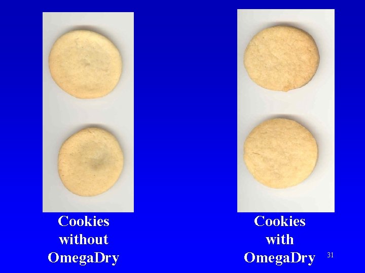 Cookies without Omega. Dry Cookies with Omega. Dry 31 