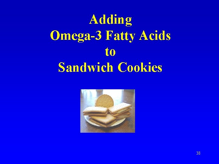 Adding Omega-3 Fatty Acids to Sandwich Cookies 38 