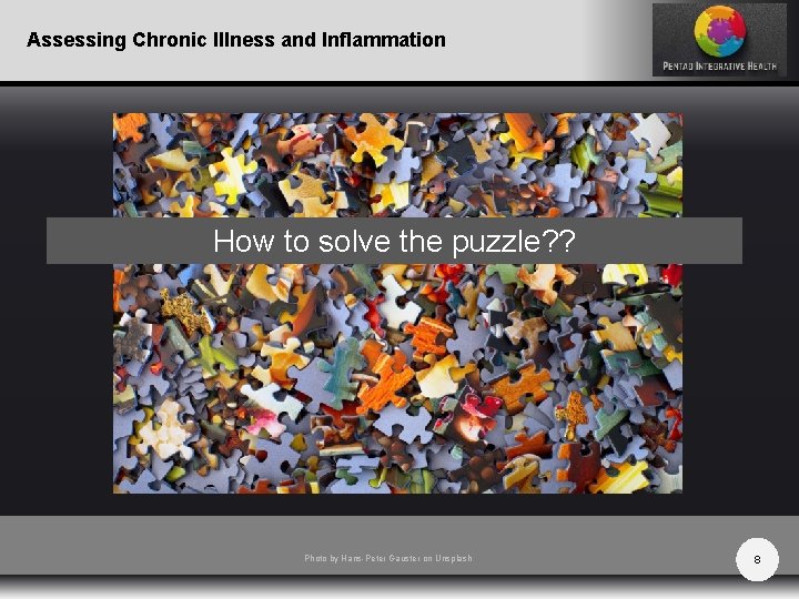 Assessing Chronic Illness and Inflammation How to solve the puzzle? ? Photo by Hans-Peter