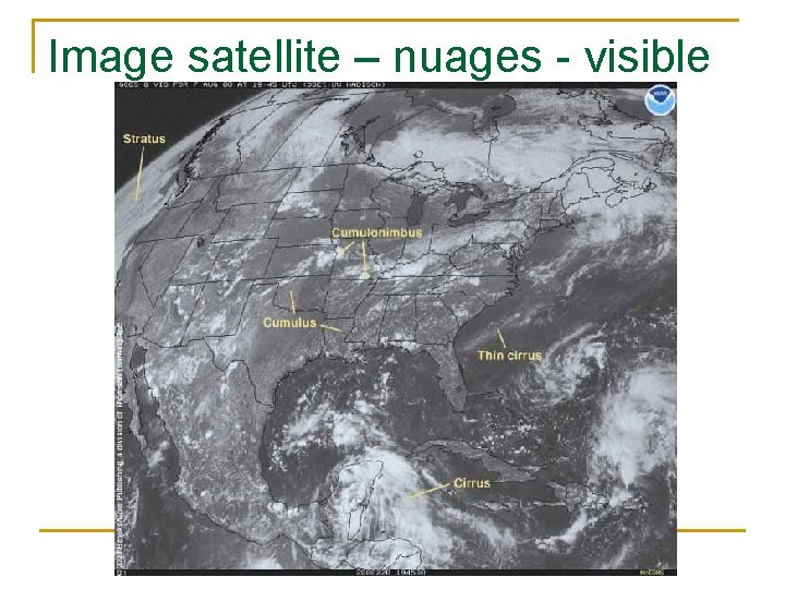 Image satellite – nuages - visible 