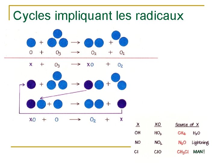 Cycles impliquant les radicaux 