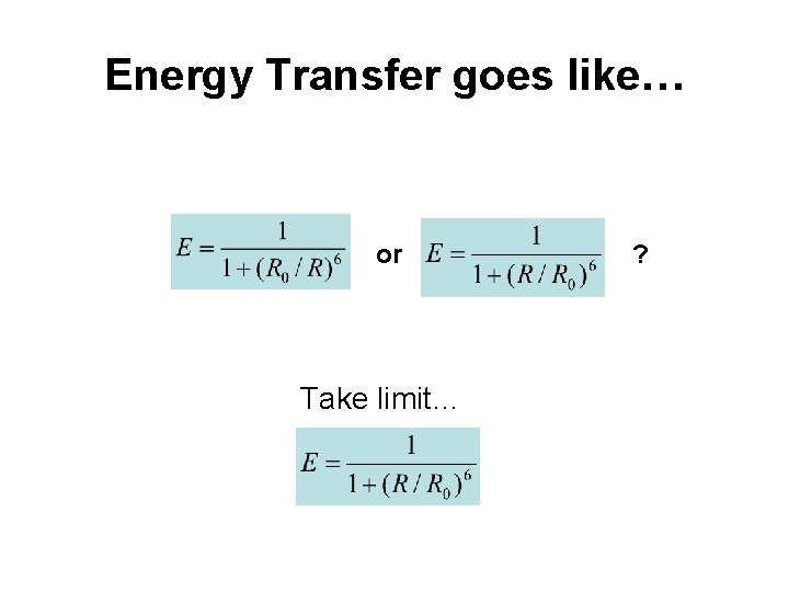 Energy Transfer goes like… or Take limit… ? 