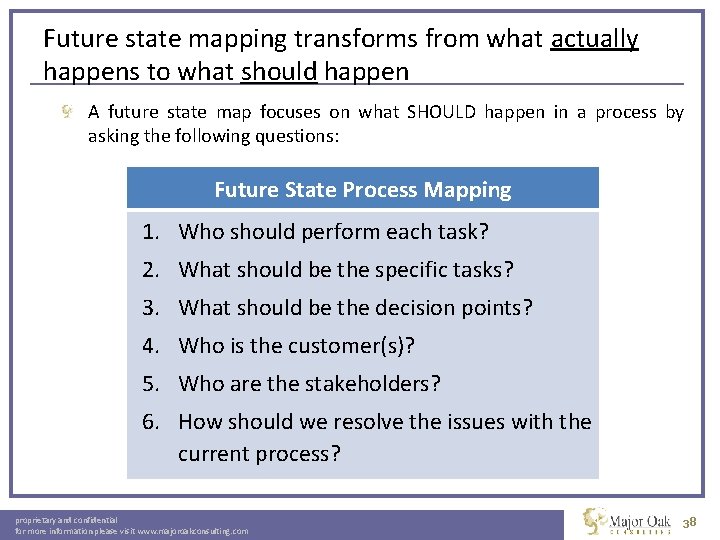 Future state mapping transforms from what actually happens to what should happen A future