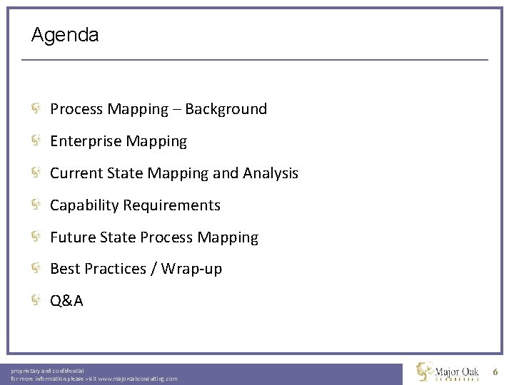 Agenda Process Mapping – Background Enterprise Mapping Current State Mapping and Analysis Capability Requirements