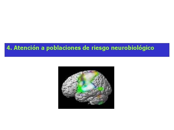 4. Atención a poblaciones de riesgo neurobiológico 4. Atención a poblaciones de riesgo neurobiológico