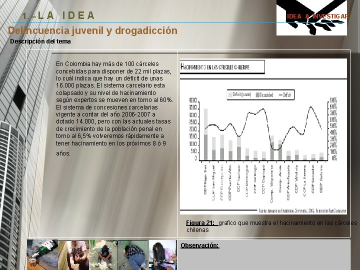 1. – L A I D E A IDEA A INVESTIGAR. Delincuencia juvenil y 1. – L A I D E A IDEA A INVESTIGAR. Delincuencia juvenil y