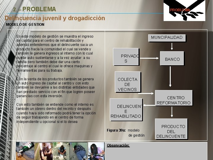 2. – PROBLEMA Delincuencia juvenil y drogadicción MODELO DE GESTION En este modelo de 2. – PROBLEMA Delincuencia juvenil y drogadicción MODELO DE GESTION En este modelo de