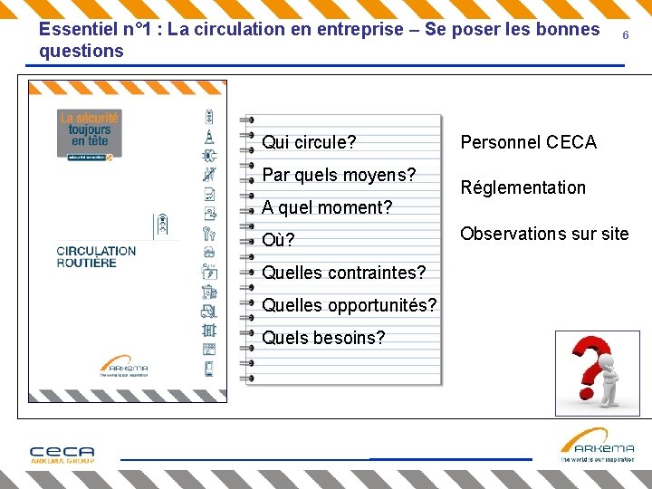 Essentiel n° 1 : La circulation en entreprise – Se poser les bonnes questions