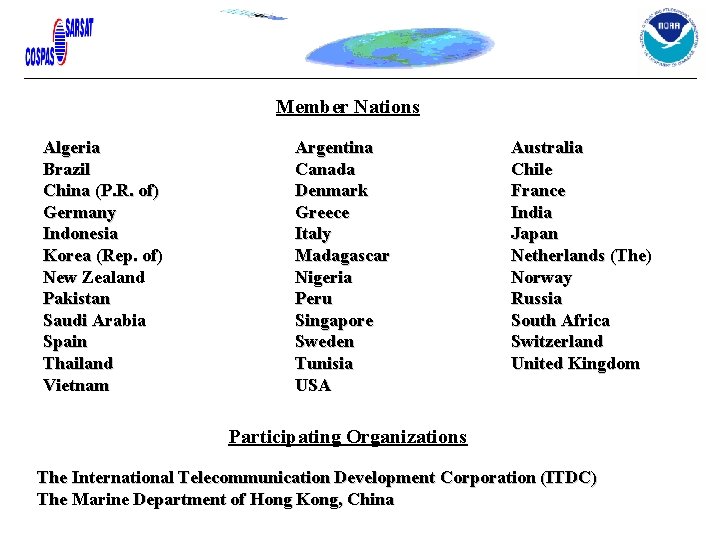 Member Nations Algeria Brazil China (P. R. of) Germany Indonesia Korea (Rep. of) New Member Nations Algeria Brazil China (P. R. of) Germany Indonesia Korea (Rep. of) New
