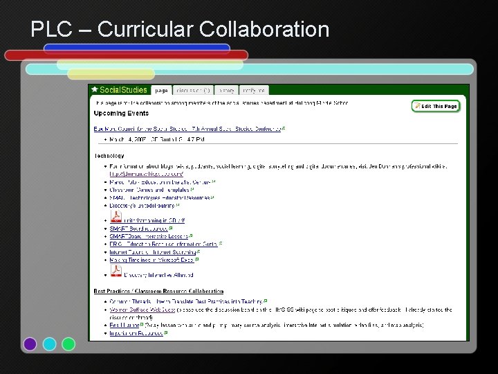 PLC – Curricular Collaboration 