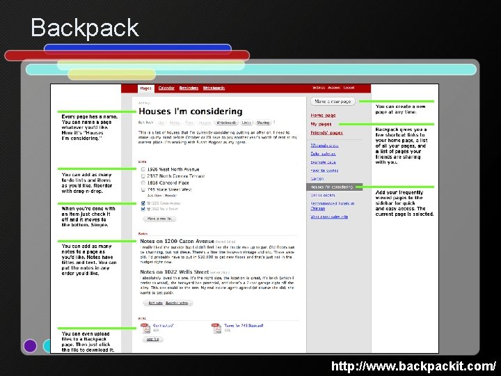 Backpack http: //www. backpackit. com/ 