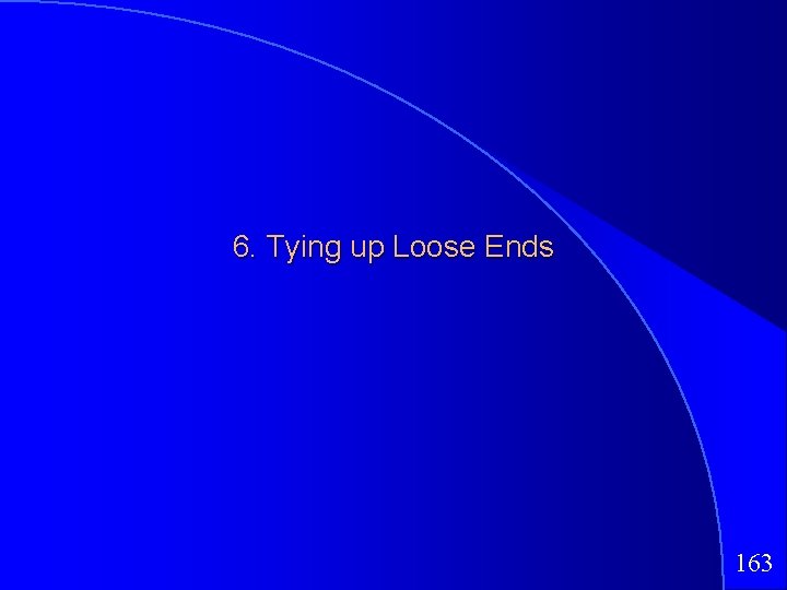 6. Tying up Loose Ends 163 