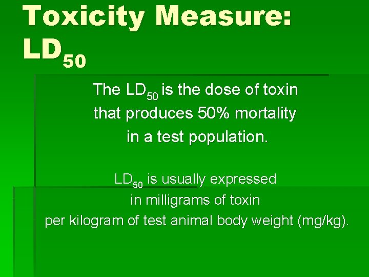 how to measure toxicity in body