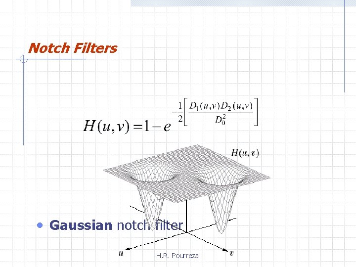 Notch Filters • Gaussian notch filter H. R. Pourreza 