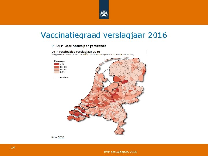 Vaccinatiegraad verslagjaar 2016 14 RVP actualiteiten 2016 