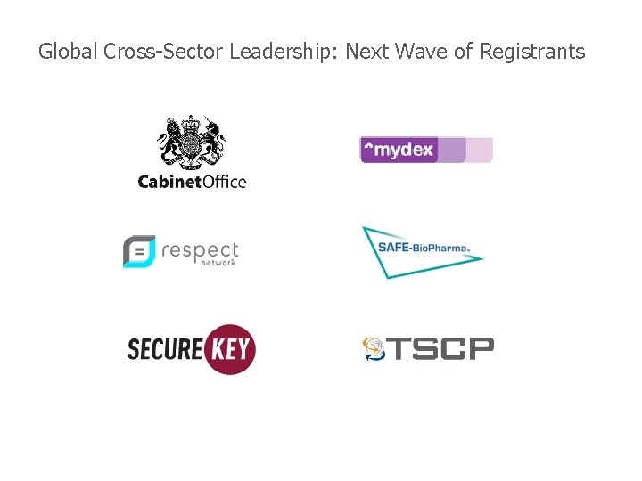 Global Cross-Sector Leadership: Next Wave of Registrants © Open Identity Exchange 