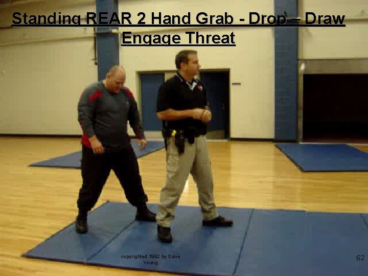 Standing REAR 2 Hand Grab - Drop – Draw Engage Threat copyrighted 1992 by