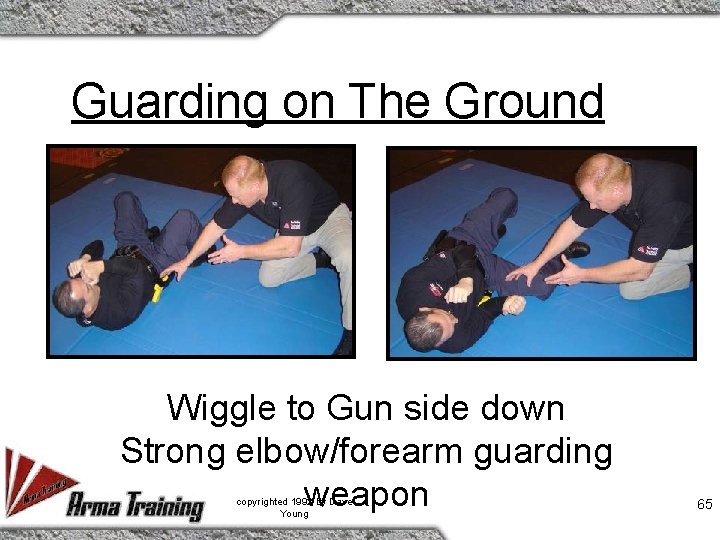 Guarding on The Ground Wiggle to Gun side down Strong elbow/forearm guarding weapon copyrighted