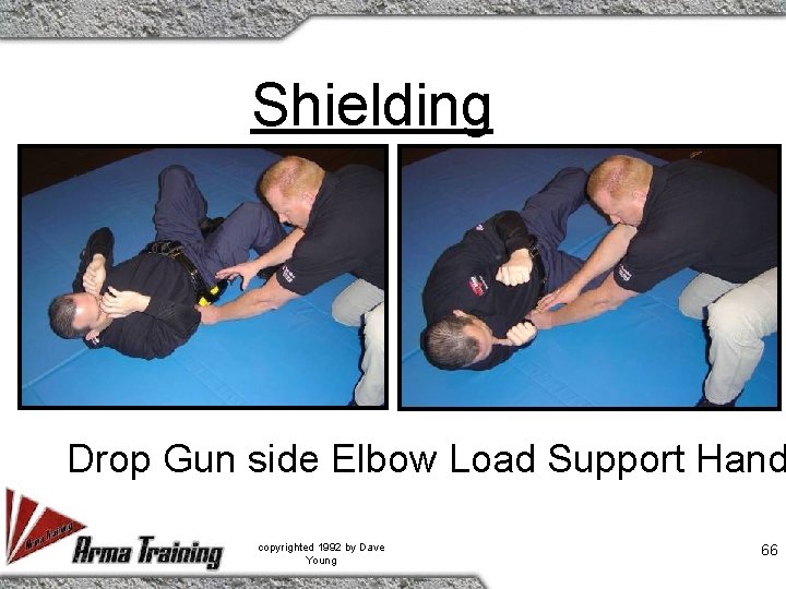 Shielding Drop Gun side Elbow Load Support Hand copyrighted 1992 by Dave Young 66