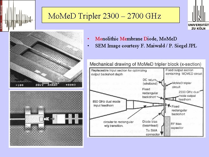 Mo. Me. D Tripler 2300 – 2700 GHz • • Monolithic Membrane Diode, Mo.