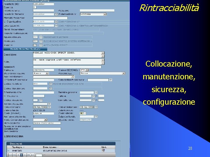 CLINGO Rintracciabilità Collocazione, manutenzione, sicurezza, configurazione 28 