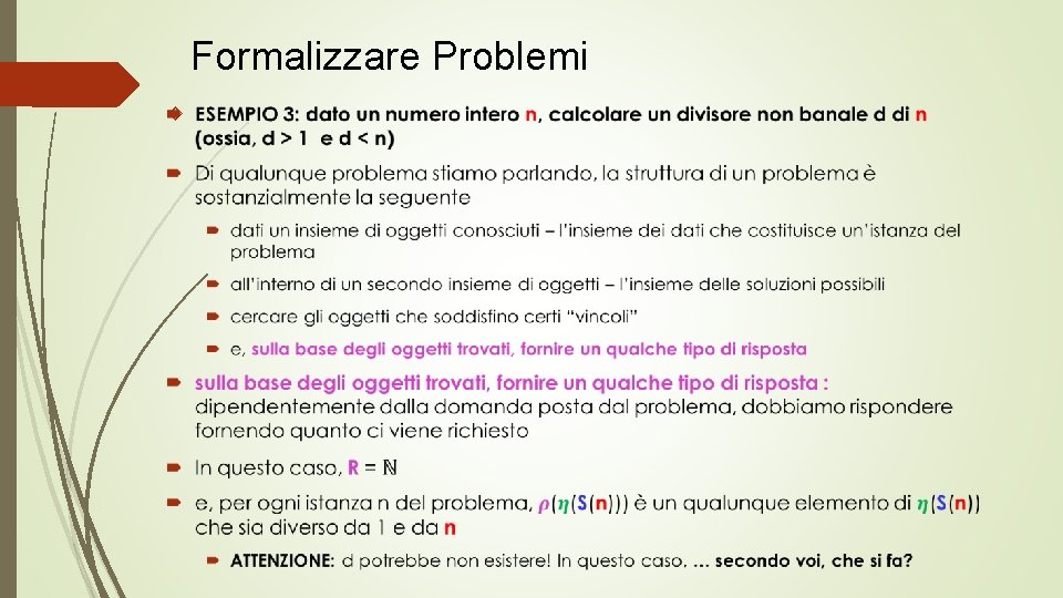 Formalizzare Problemi 