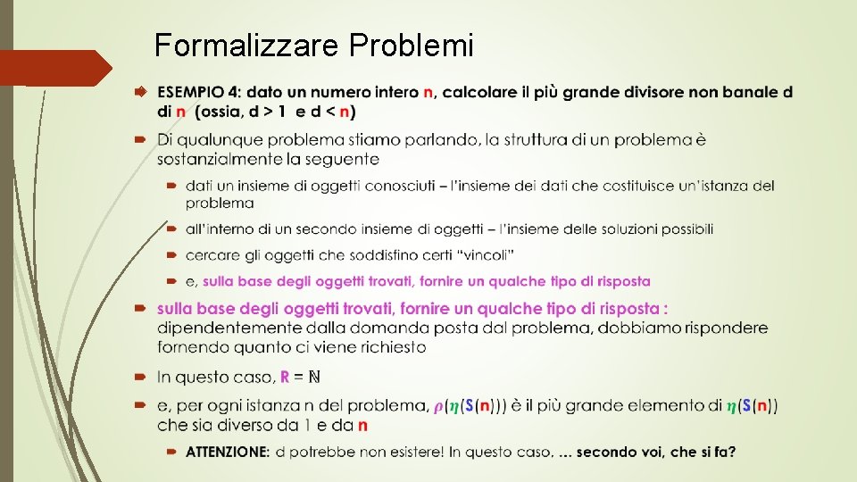 Formalizzare Problemi 
