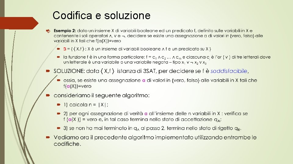 Codifica e soluzione 